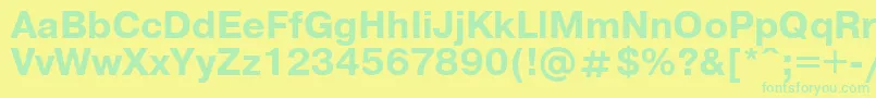 UkrainianpragmaticaBold-fontti – vihreät fontit keltaisella taustalla