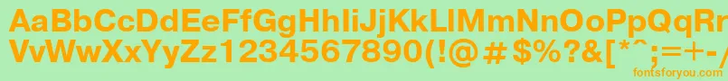 UkrainianpragmaticaBold-fontti – oranssit fontit vihreällä taustalla