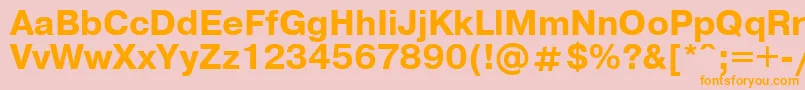 フォントUkrainianpragmaticaBold – オレンジの文字がピンクの背景にあります。