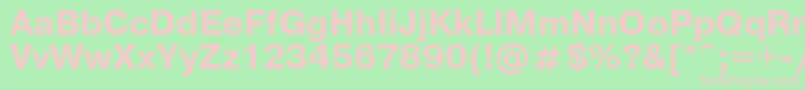 UkrainianpragmaticaBold-fontti – vaaleanpunaiset fontit vihreällä taustalla