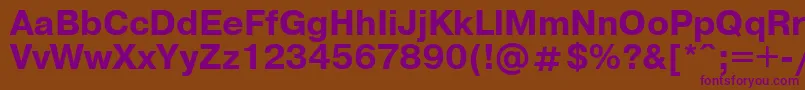 Czcionka UkrainianpragmaticaBold – fioletowe czcionki na brązowym tle