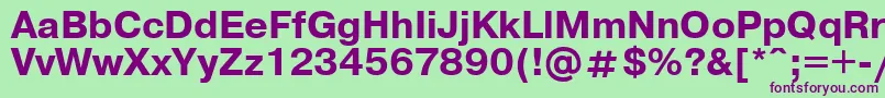 フォントUkrainianpragmaticaBold – 緑の背景に紫のフォント