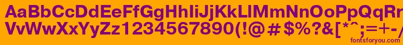 UkrainianpragmaticaBold-fontti – violetit fontit oranssilla taustalla