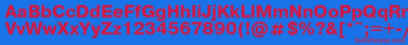 UkrainianpragmaticaBold-Schriftart – Rote Schriften auf blauem Hintergrund