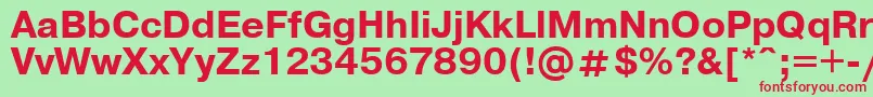 UkrainianpragmaticaBold-fontti – punaiset fontit vihreällä taustalla