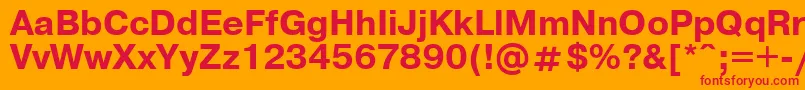 Шрифт UkrainianpragmaticaBold – красные шрифты на оранжевом фоне