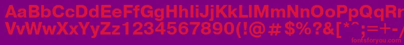 UkrainianpragmaticaBold-Schriftart – Rote Schriften auf violettem Hintergrund