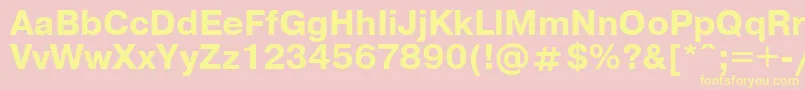 UkrainianpragmaticaBold-fontti – keltaiset fontit vaaleanpunaisella taustalla