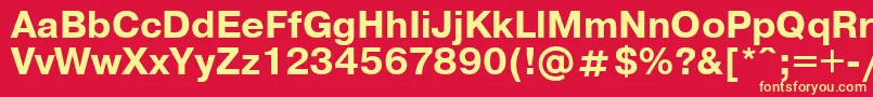 Шрифт UkrainianpragmaticaBold – жёлтые шрифты на красном фоне