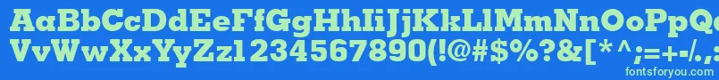 Jaakblackssk Font – Green Fonts on Blue Background