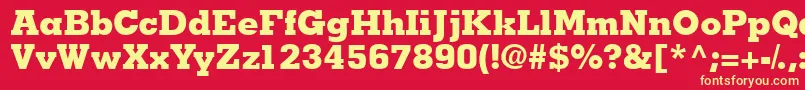 フォントJaakblackssk – 黄色の文字、赤い背景