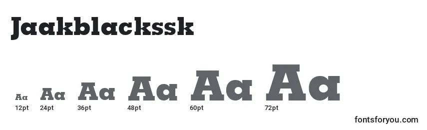 Jaakblackssk-fontin koot