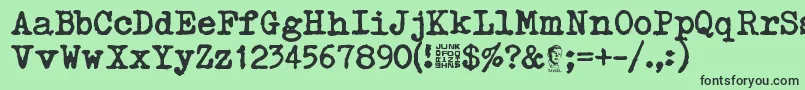 Typetys Font – Black Fonts on Green Background