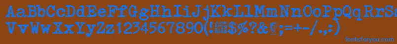 Typetys Font – Blue Fonts on Brown Background
