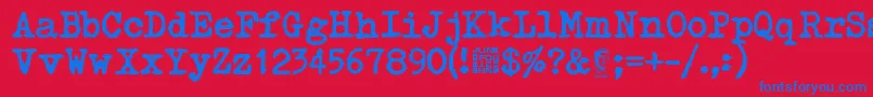 Typetys Font – Blue Fonts on Red Background