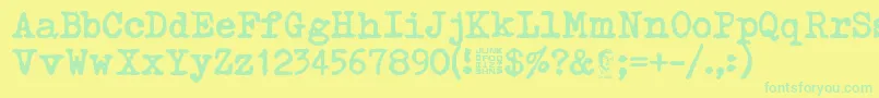 Typetys Font – Green Fonts on Yellow Background