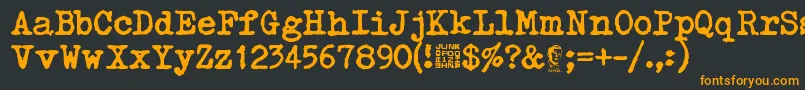 フォントTypetys – 黒い背景にオレンジの文字