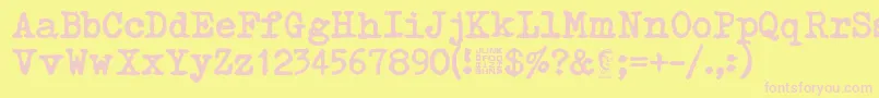 Шрифт Typetys – розовые шрифты на жёлтом фоне