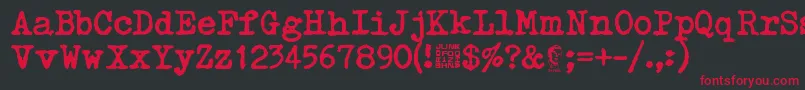 Typetys Font – Red Fonts on Black Background