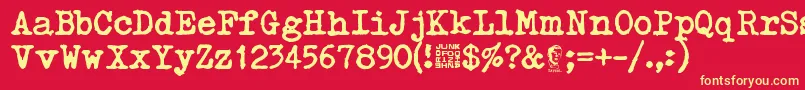 Typetys Font – Yellow Fonts on Red Background