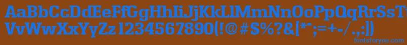EnschedeBold Font – Blue Fonts on Brown Background