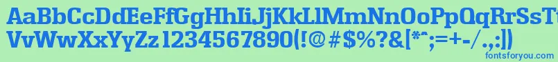 フォントEnschedeBold – 青い文字は緑の背景です。