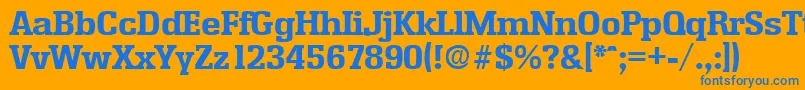フォントEnschedeBold – オレンジの背景に青い文字