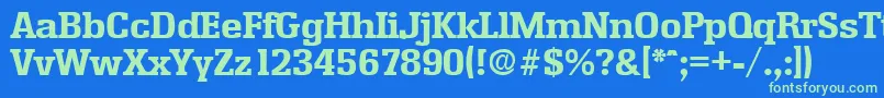 EnschedeBold Font – Green Fonts on Blue Background