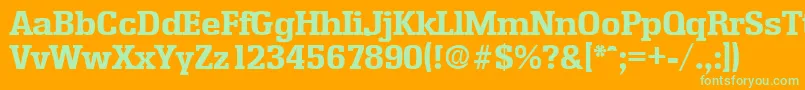 Шрифт EnschedeBold – зелёные шрифты на оранжевом фоне