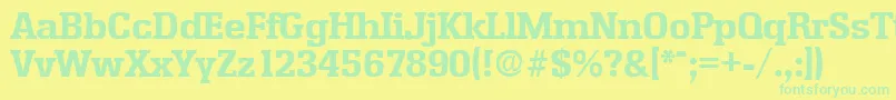 EnschedeBold Font – Green Fonts on Yellow Background