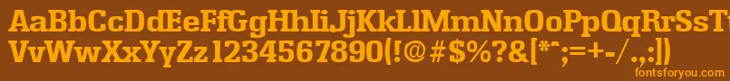 EnschedeBold Font – Orange Fonts on Brown Background