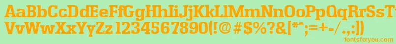 EnschedeBold Font – Orange Fonts on Green Background
