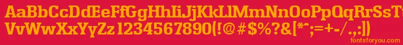 EnschedeBold Font – Orange Fonts on Red Background