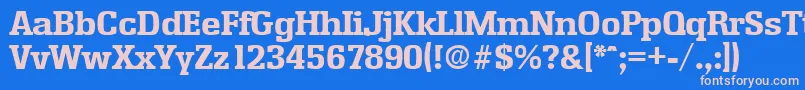EnschedeBold Font – Pink Fonts on Blue Background
