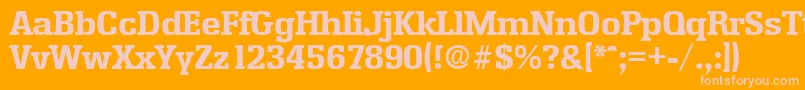 EnschedeBold-Schriftart – Rosa Schriften auf orangefarbenem Hintergrund