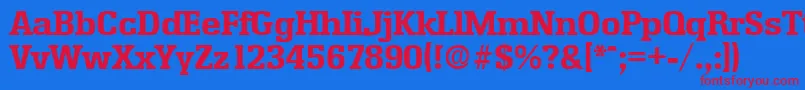 EnschedeBold Font – Red Fonts on Blue Background