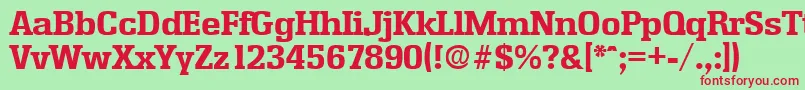 EnschedeBold Font – Red Fonts on Green Background