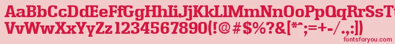 フォントEnschedeBold – ピンクの背景に赤い文字