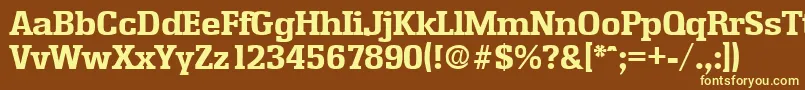 EnschedeBold Font – Yellow Fonts on Brown Background