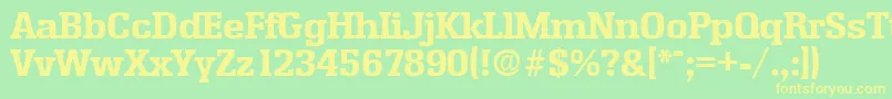 EnschedeBold Font – Yellow Fonts on Green Background