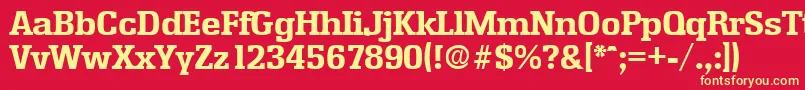 フォントEnschedeBold – 黄色の文字、赤い背景