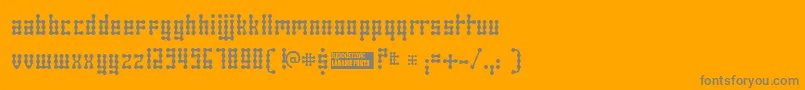 Skeletor-Schriftart – Graue Schriften auf orangefarbenem Hintergrund