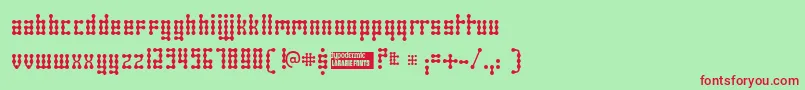 Skeletor Font – Red Fonts on Green Background