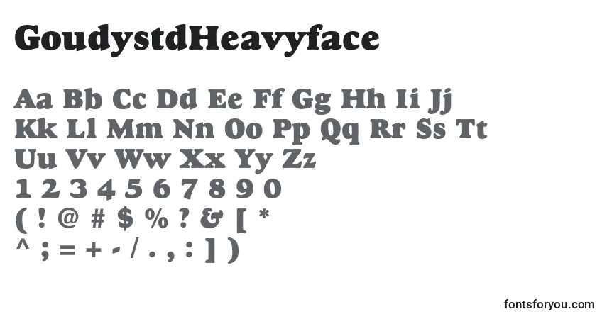 Шрифт GoudystdHeavyface – алфавит, цифры, специальные символы