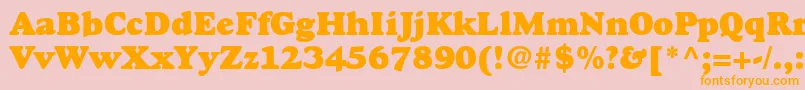 GoudystdHeavyface-Schriftart – Orangefarbene Schriften auf rosa Hintergrund