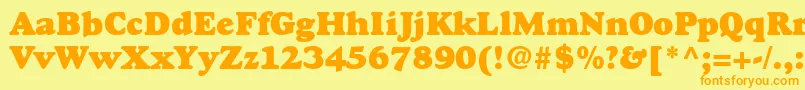 GoudystdHeavyface Font – Orange Fonts on Yellow Background