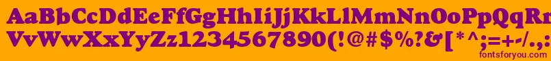 GoudystdHeavyface-Schriftart – Violette Schriften auf orangefarbenem Hintergrund