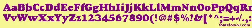 GoudystdHeavyface Font – Purple Fonts on Yellow Background