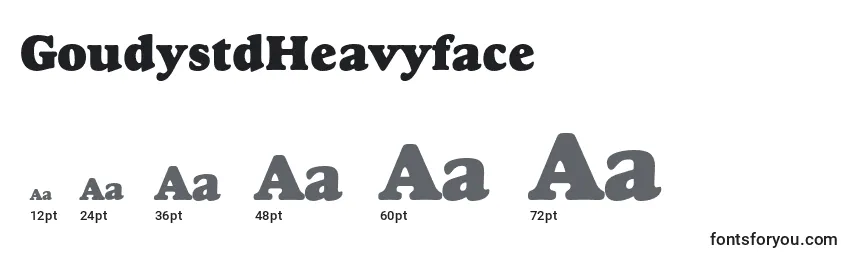 Größen der Schriftart GoudystdHeavyface