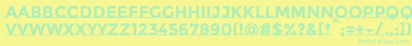 MontserratsubrayadaBold Font – Green Fonts on Yellow Background